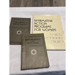 1937 1938 American Red Cross Swimming Diving Lifesaving Manual Book Lot